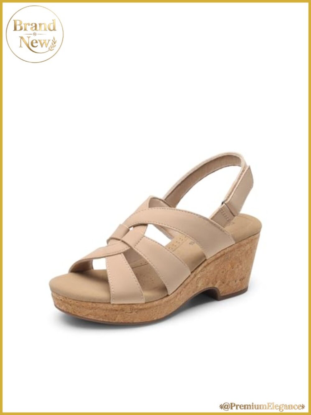 Women's Strappy Platform Wedge Sandals Adjustable Strap Cork Heel